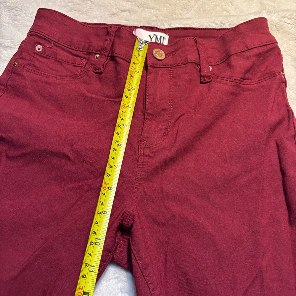YMI Jeans Medium Burgundy Skinny High Rise Rayon Nylon Spandex Stretch 5-Pocket - Picture 12 of 14